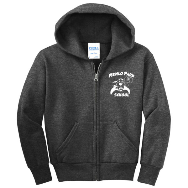 Youth Full Zip Hoodie - Dark Heather Grey