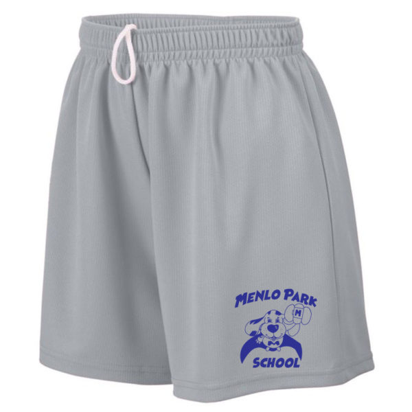 Youth Girls Wicking Mesh Shorts 5" Inseam - Silver Grey