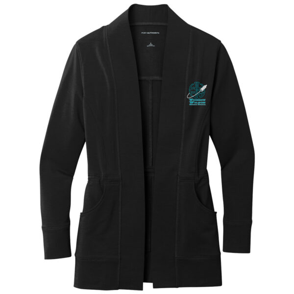 Ladies Microterry Cardigan - Deep Black