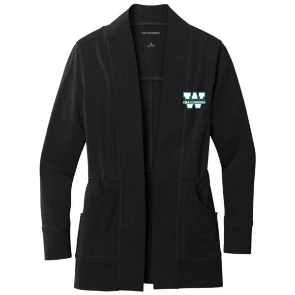 Ladies Microterry Cardigan - W Logo - Deep Black