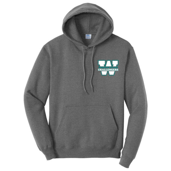 Core Fleece Pullover Hooded Sweatshirt - W Logo - Graphite Heather