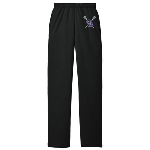 Sweatpants with Pockets & Open Bottom - Black